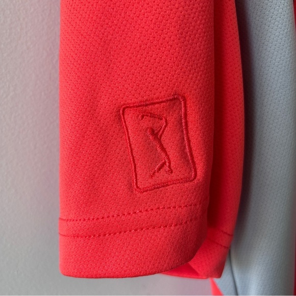 PGA Tour Orange Grey Polo Golf Shirt Men’s X Large shirt sleeve grocers - Picture 5 of 9